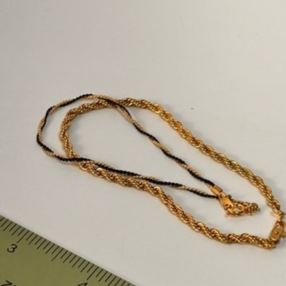 Vintage Bracelet Gold Black Rope Chain Set Minimalist 90s Boho Chic Preppy